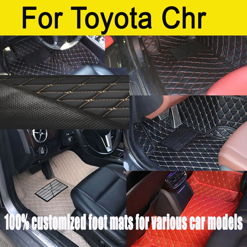 

Автомобильные коврики на заказ для Toyota Chr 2018 2019 2020 2021 2022, авто роскошные кожаные мужские и женские автомобильные коврики с полным покрытием