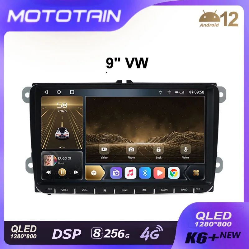 K6+ 2K Display for Volkswagen Golf 5 Polo Tiguan Passat B6 B7 Skoda Rapid Octavia Android Car Radio Navigation Multimedia Player