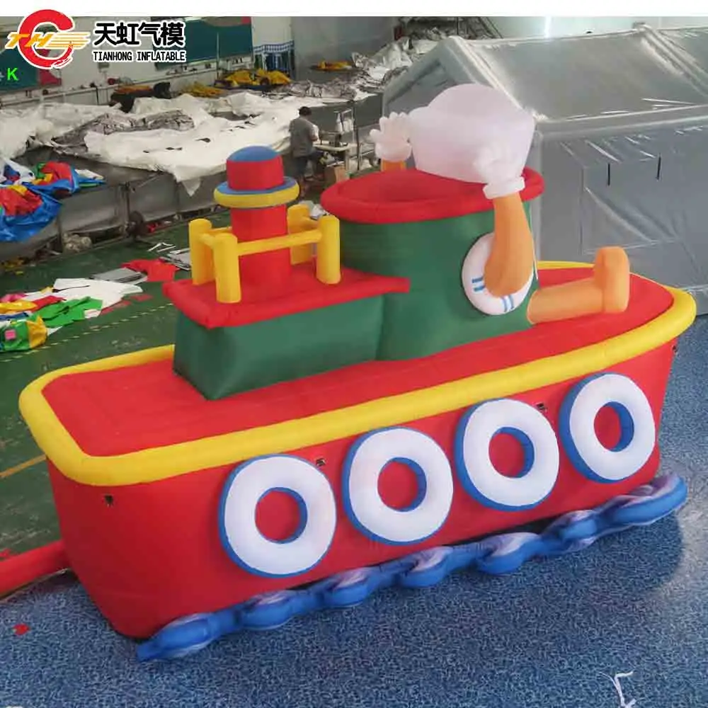 Schneller Versand 6m Riesiges Aufblasbares Dampfschiff-Modell Aufblasbares Boot Replik zur Dekoration