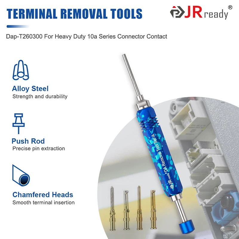 Imagem -04 - Jrready Terminal Extractor Tool Macho e Fêmea Pin Removal Tool Heavy Duty 10a Series Connector Contatos Dap-t260300 para Endurecimento te