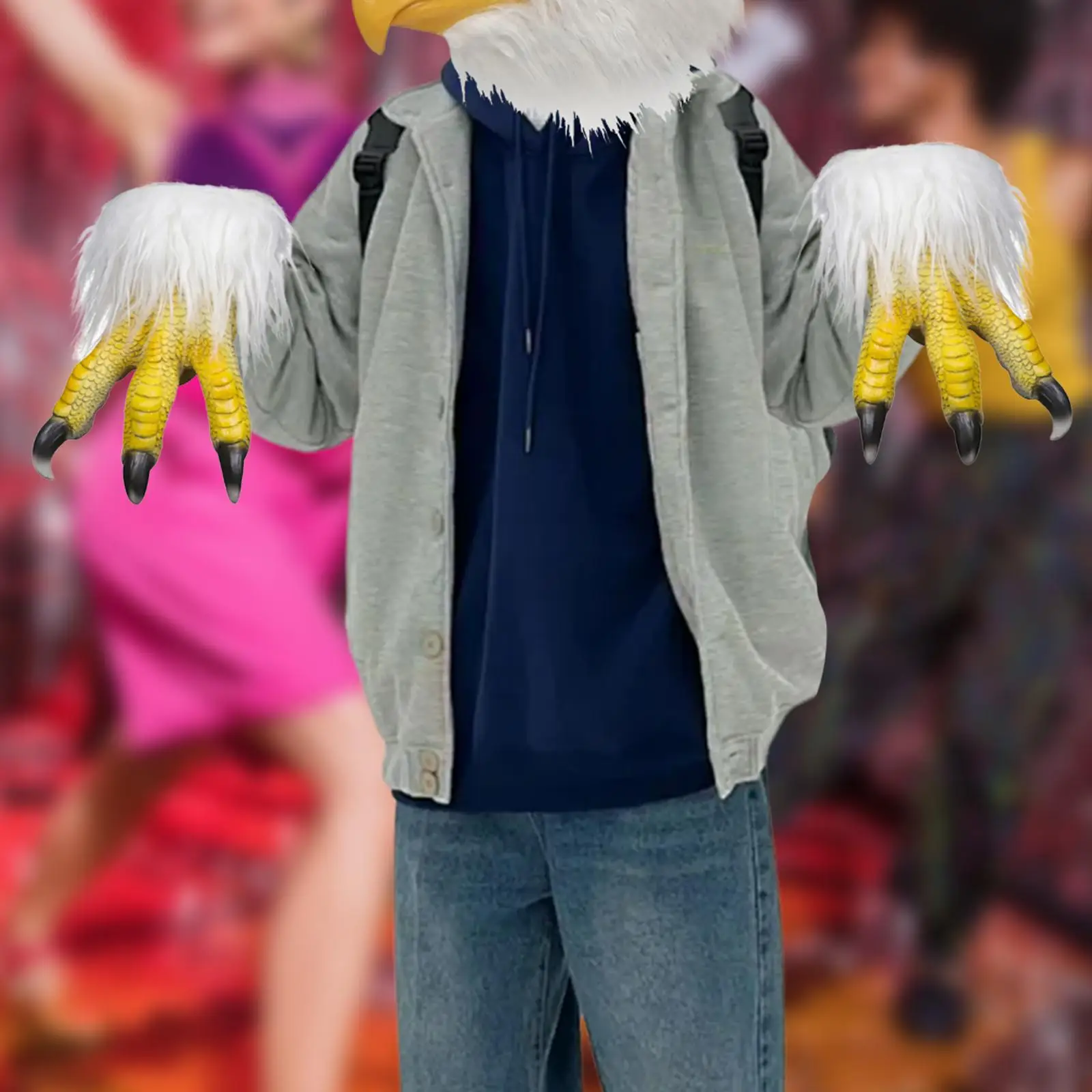 Animal Bird Mittens Gift Eagle Claw Gloves Halloween Hawk Hand Costume Hairy Claws for Shows Role Play Bar Fancy Dress Carnival