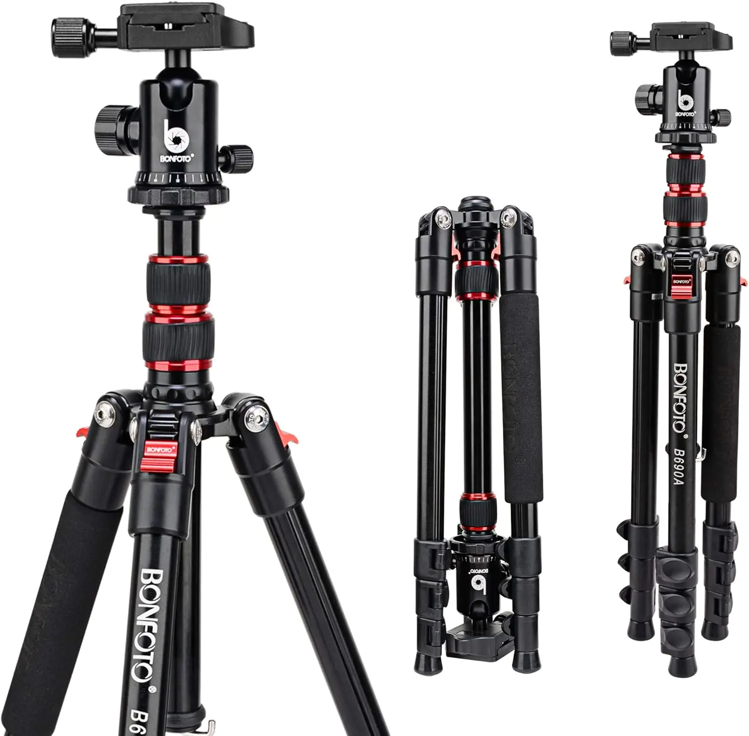 

B690A Camera Tripod for Travel,Lightweight Aluminum Portable DSLR Tripod with 360 Degree Ball Head and Carry Bag, Camera