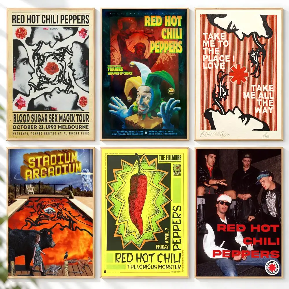 Band R-Red Hot C-Chili Peppers Poster Home Artwork For Living Room Bedroom Office Dorm Apartment Gift