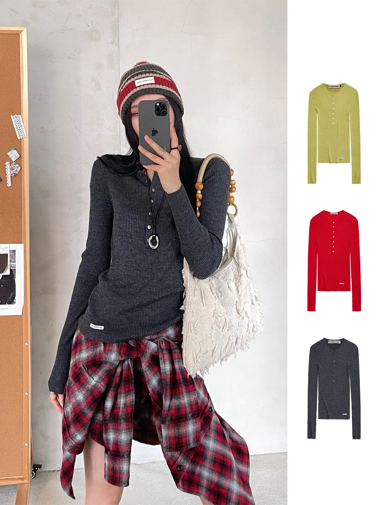 

Новинка: Женская повседневная футболка с длинным рукавом на пуговицах из шерстяной смеси для осени и зимы