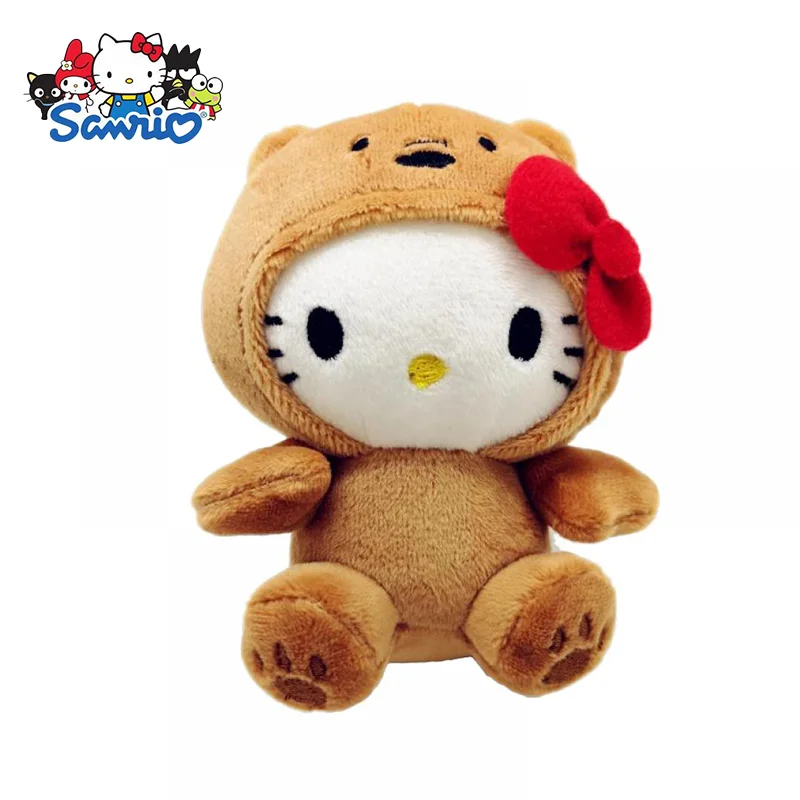 10Cm Sanrio Hello Kitty Cosplay Panda Muppet Doll Schoolbag Small Pendant Peripheral Keychain Pp Cotton Plush Toy Doll Girl Gift