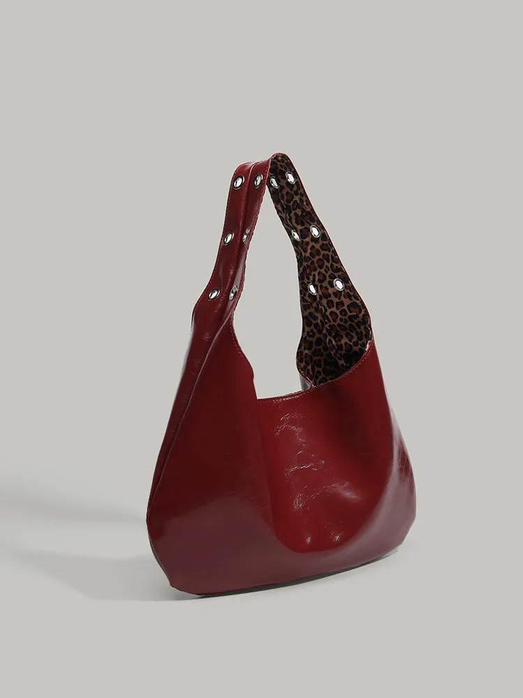 

Double-Sided Leopard Print oulder Bag Large Capaci Faionable Tote Bag Commuter Versatile Underarm Bag 2025 New Model