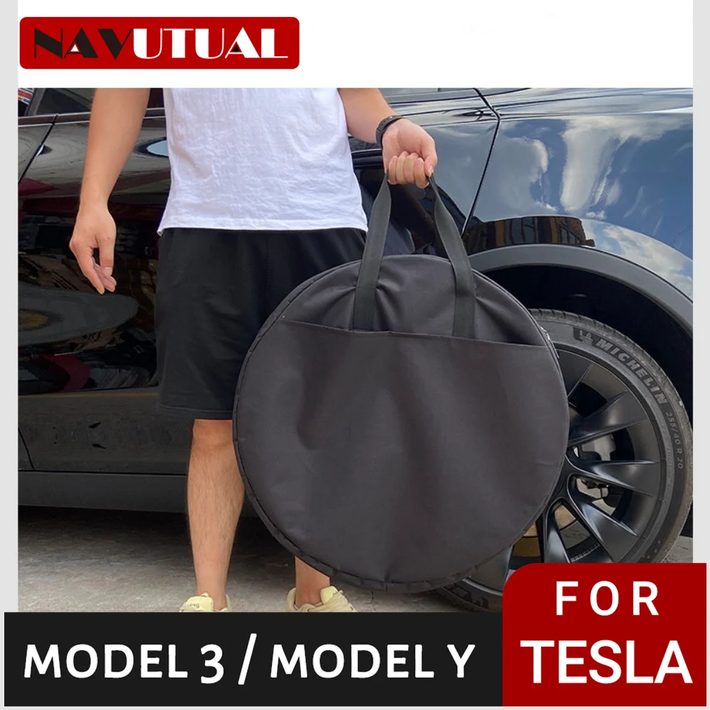 Wheel Cover Storage Bag Hubcaps for Tesla Model 3 Y Hub Cap Portable Carrying Organizer Bag Car Hubcap Auto Accessories 18 