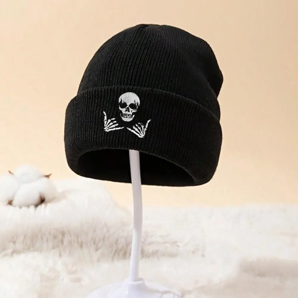 

Men Women Warm Beanie Hat Knit Skull Embroidered Warm Beanie Thick Stretchy Unisex Beanie Hat for Daily Wear Outdoor Sports