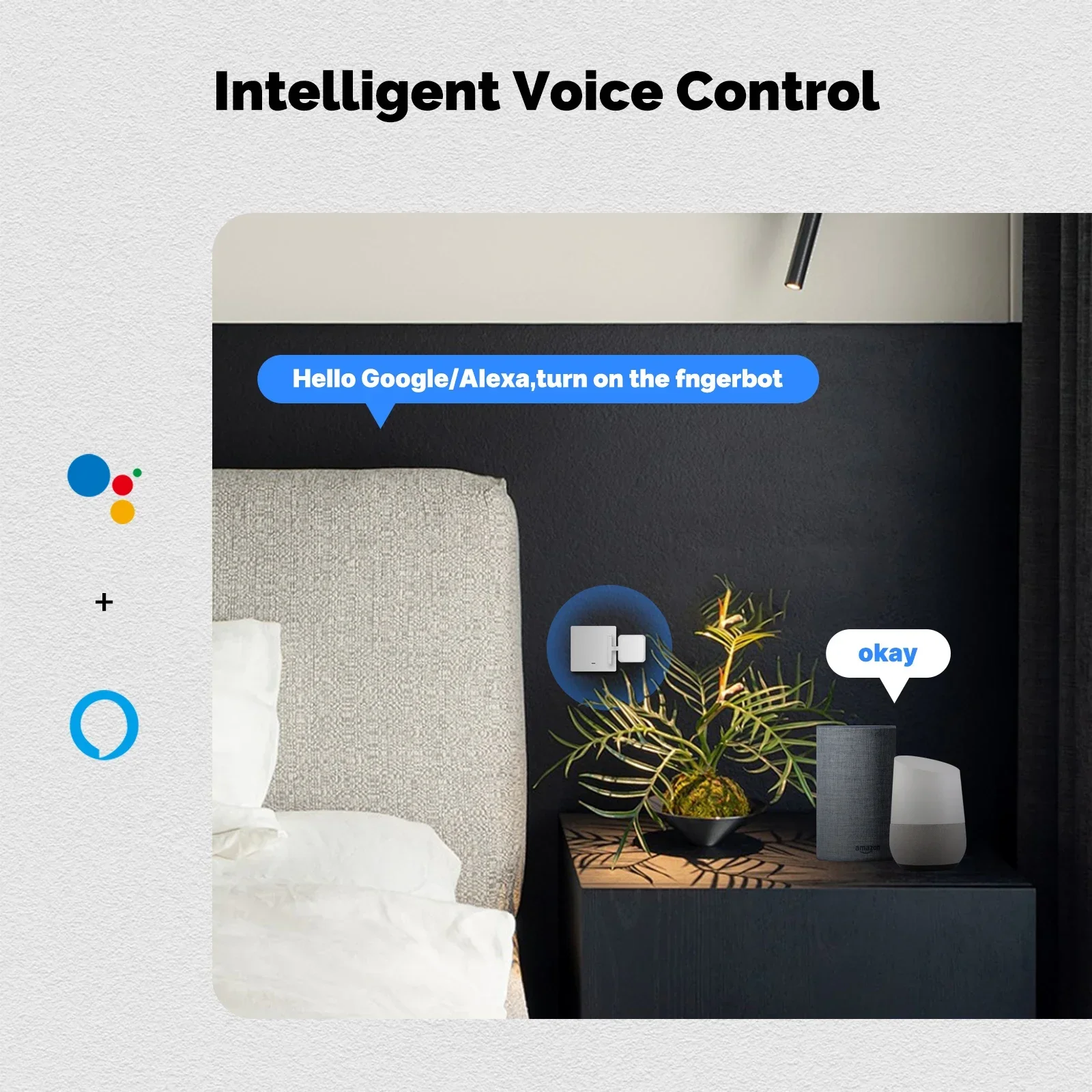 MOES Tuya Smart Bluetooth Finger Robot Warp Switch Button Key Smart Life App with Voice Control via Alexa, Google Assistant