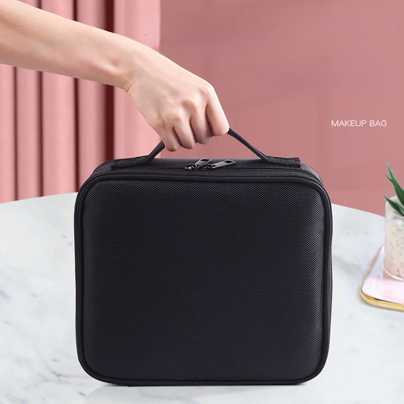 Black Cosmetic Case Professional Portable Bags Products Makeup Bag Large Capacity Multifunctional Suitcase Storage Box E858