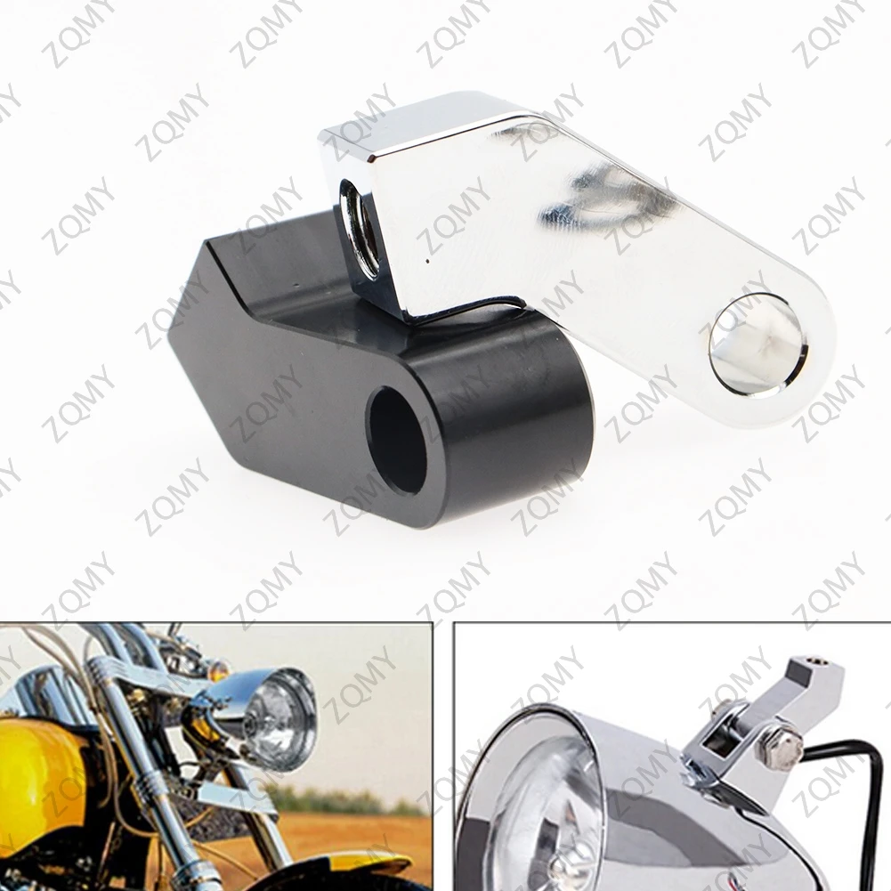 Motorcycle Headlight Mounting Block Bracket Chrome for Harley Custom Headlight Mount with a 3/4