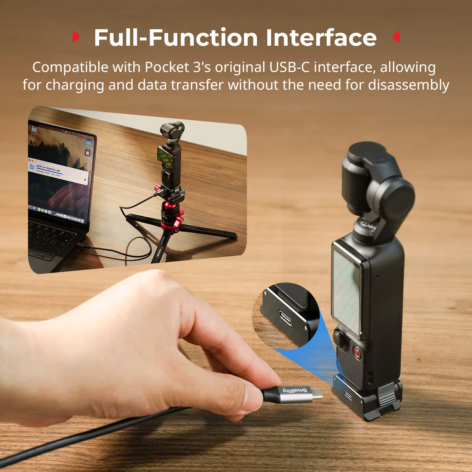 Płytka adaptera baterii SmallRig do DJI Osmo Pocket 3 z silikonową podkładką ochronną, interfejs 5-w-1 do kamer sportowych 5376 — zdjęcie produktu 6