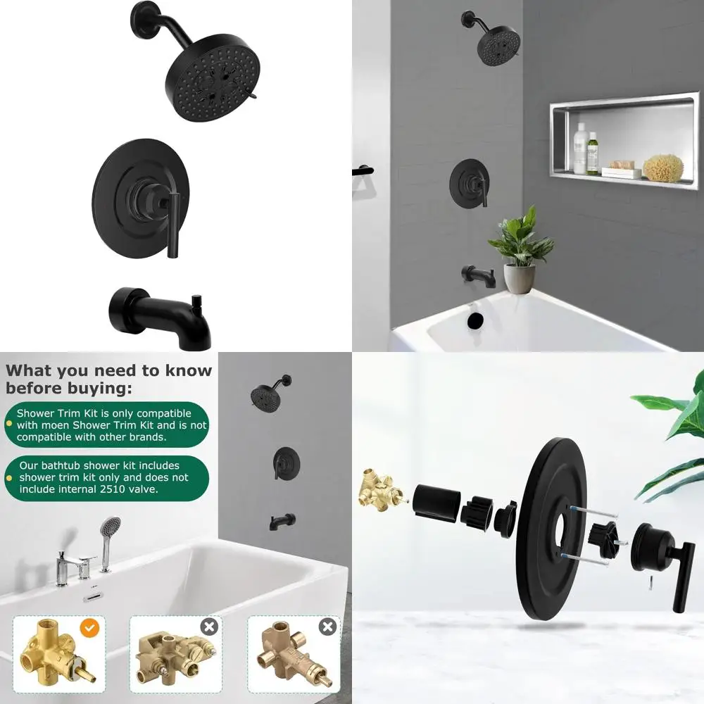 

Shower System Compatible with Shower Trim Kit, Replacement or Tub Shower Trim, Easy Install, Without 2510
