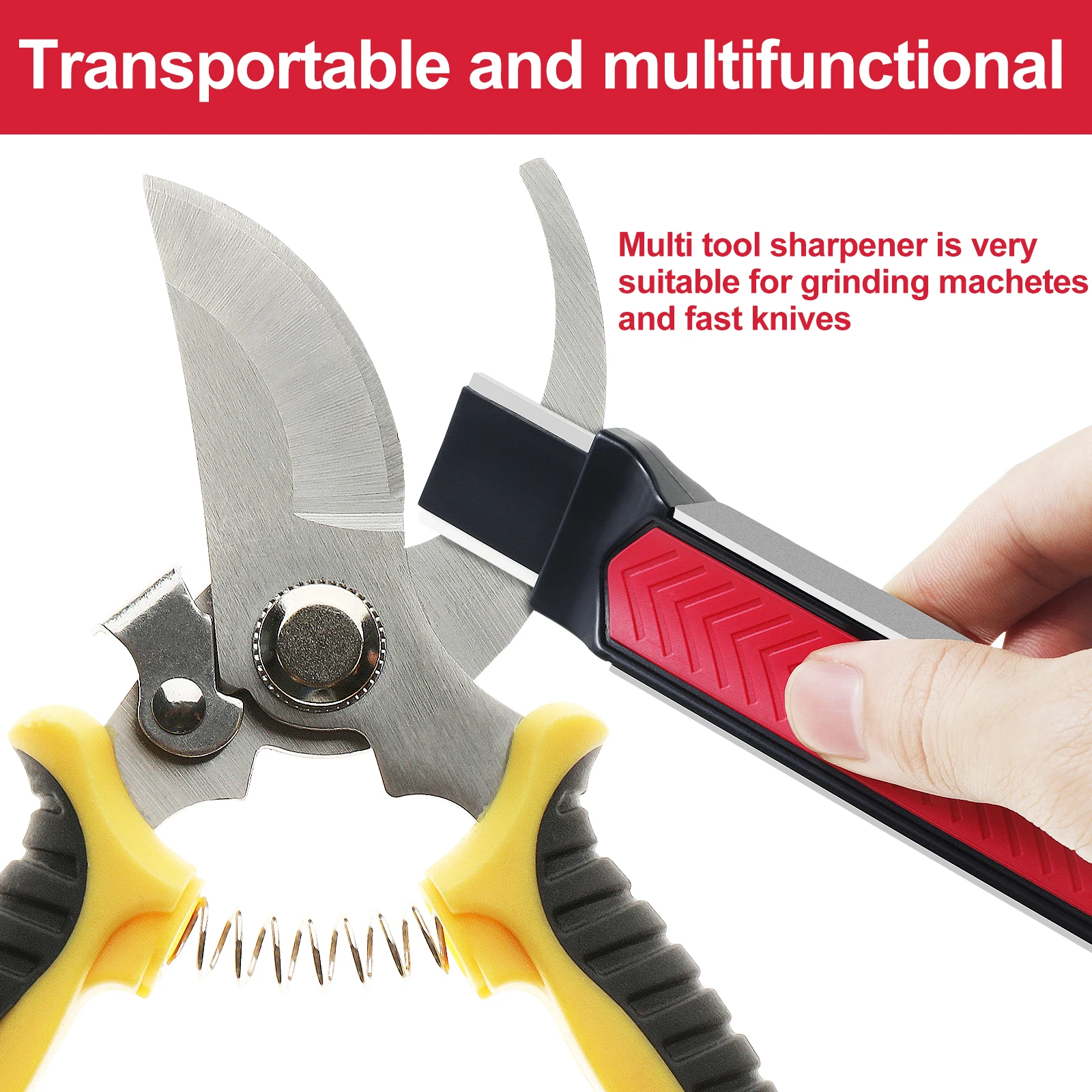 Garden Tool Blade Sharpener Portable Quick Knife Sharpener Multipurpose Lawnmower Dull Blade Sharpener Garden Knife Sharpener