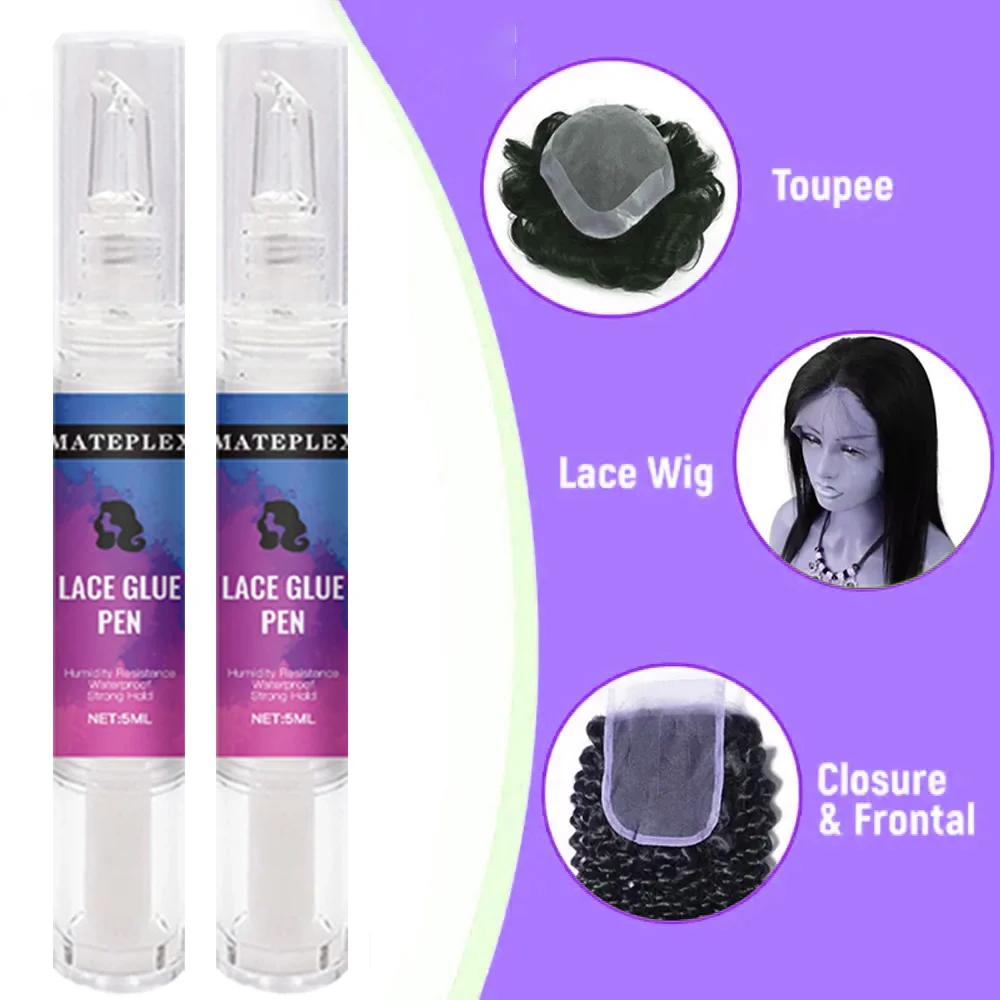 1Pc/10Pcs Lace Glue Pen Waterproof Front Wig Glue Pen Strong Hold 5ML Lace Adhesive Portable Travel Wig Installation Adhesive