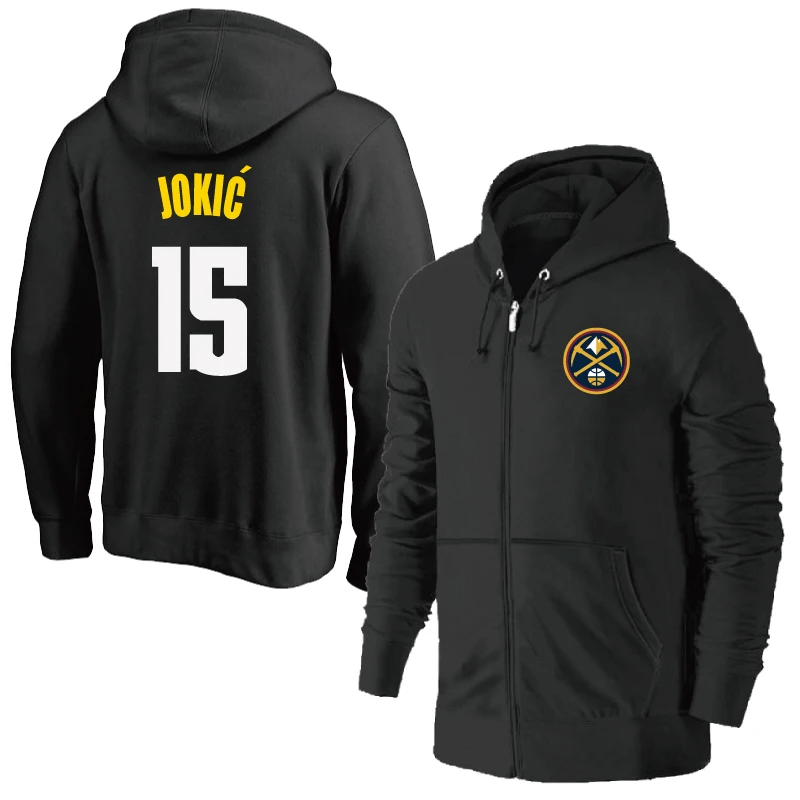 بدلة تدريب كرة السلة جولد ماين جوكي موراي ويستبروك جوردون بورتيل، سترة بسحاب وقبعة، أزياء شبابية من القطن والبوليستر