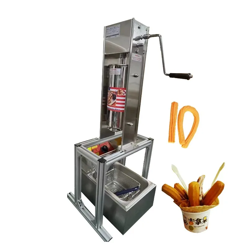 Stainless Steel Spanish Churros Machine Food Machinery Churros Machine With Fryer