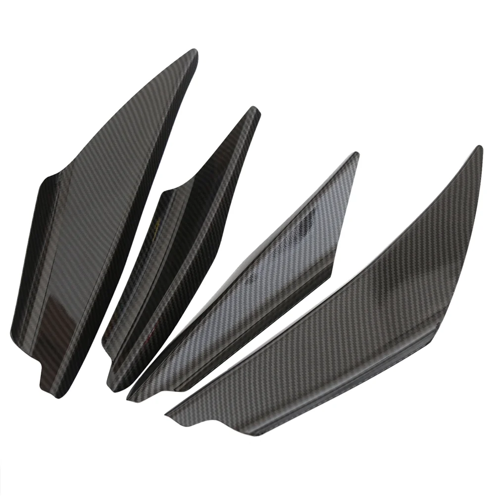 

4PCS Universal ABS Surface Car Bumper Front Lip Splitter Spoiler (Carbon Fiber) Car Bumper Cover