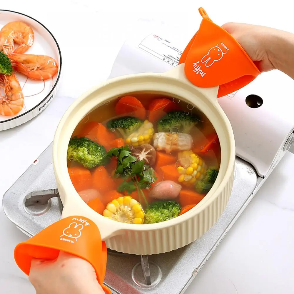 ميفي المطبخ مكافحة الحرارة اليد كليب أنيمي لطيف الكرتون بسيط المضادة للانزلاق سميكة ارتفاع درجة الحرارة مقاومة Kawaii قفازات الخبز هدية #6