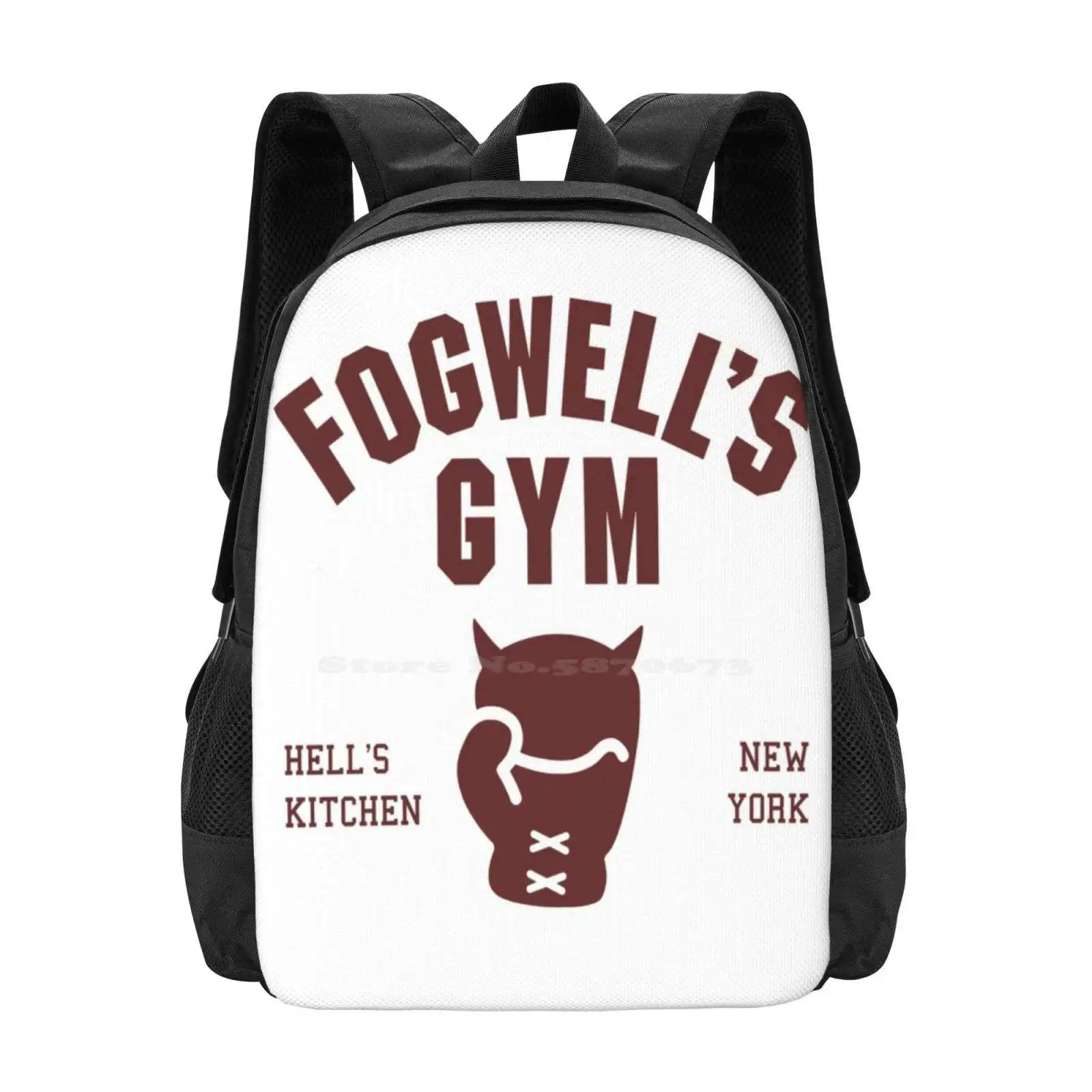 

Fogwell'S Gym 3D Print Design Backpack Student Bag Matt Murdock Battlin Jack Murdock Devil Of Hells Kitchen New York City