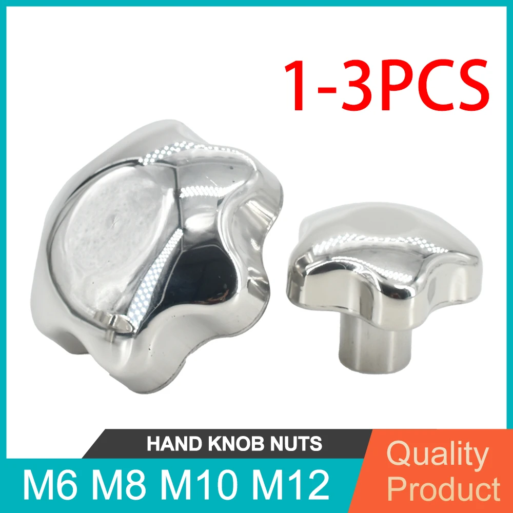 304 Stainless Steel  M6 M8 M10 M12 Female Thread Knob Handles Star Shaped Clamping Nuts Knobs Plum Hand Wheel Fasten Nut  1-3Pcs