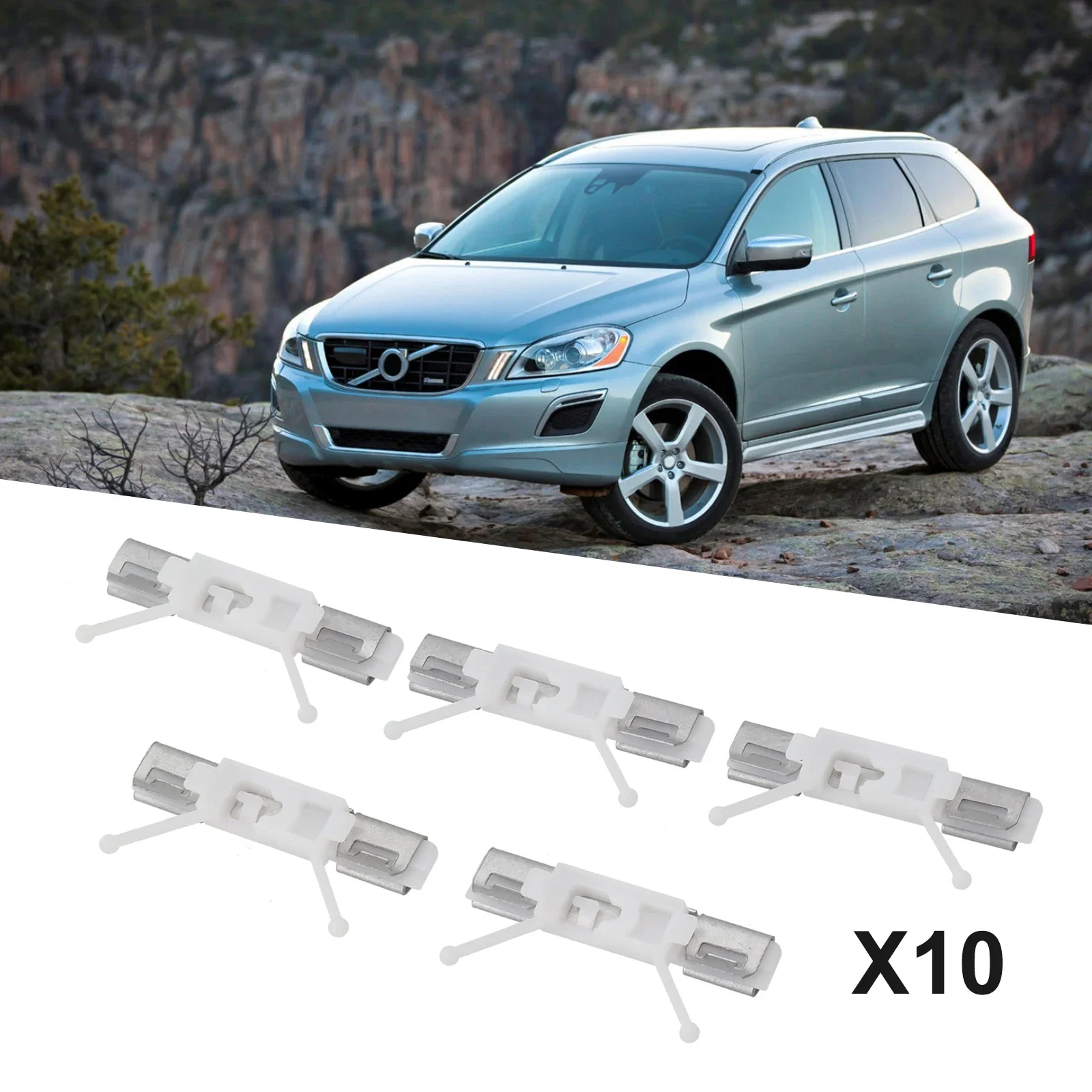 

10pcs Front Windshield Post Trim Clip For Volvo XC60 2008-2016 Plastic/Metal White Interior Accessories Auto Fastener