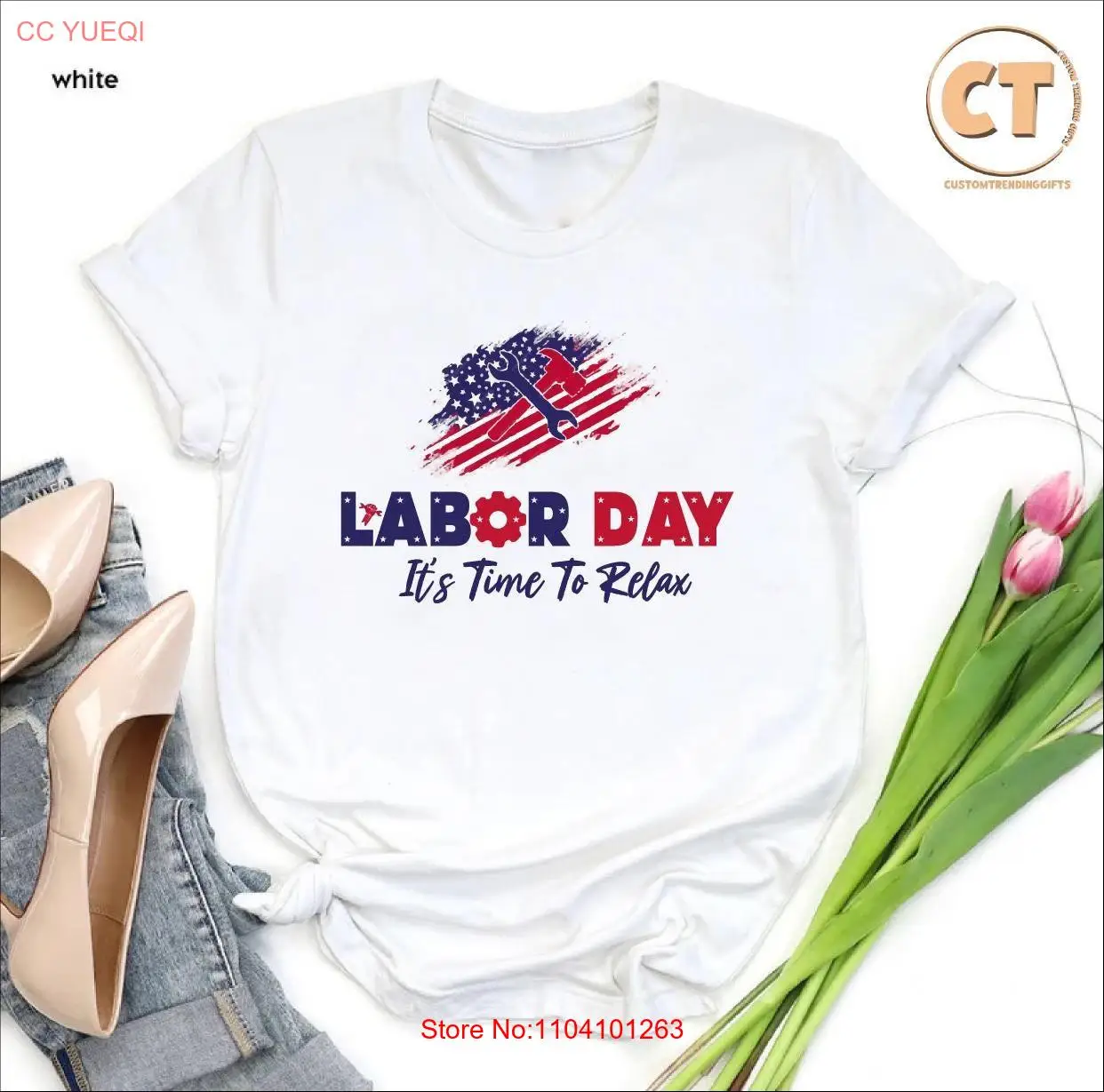 Labor Day T Shirt It's Time to Relax Independence USA Flag Happy GifT Laboring For Laborer long or short sleeves