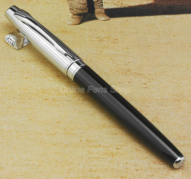 Baoer Black And Silver Metal Roller Ball Pen BR023