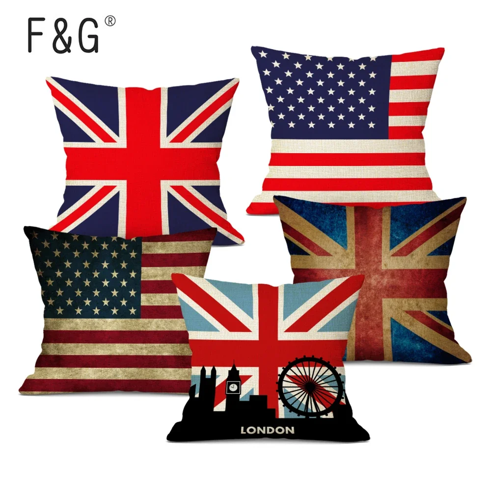 Stripe usa English union jack American Flag Throw Pillow Cases 45Cmx45Cm Square Top King Size Bed Printing Cushions Pillow