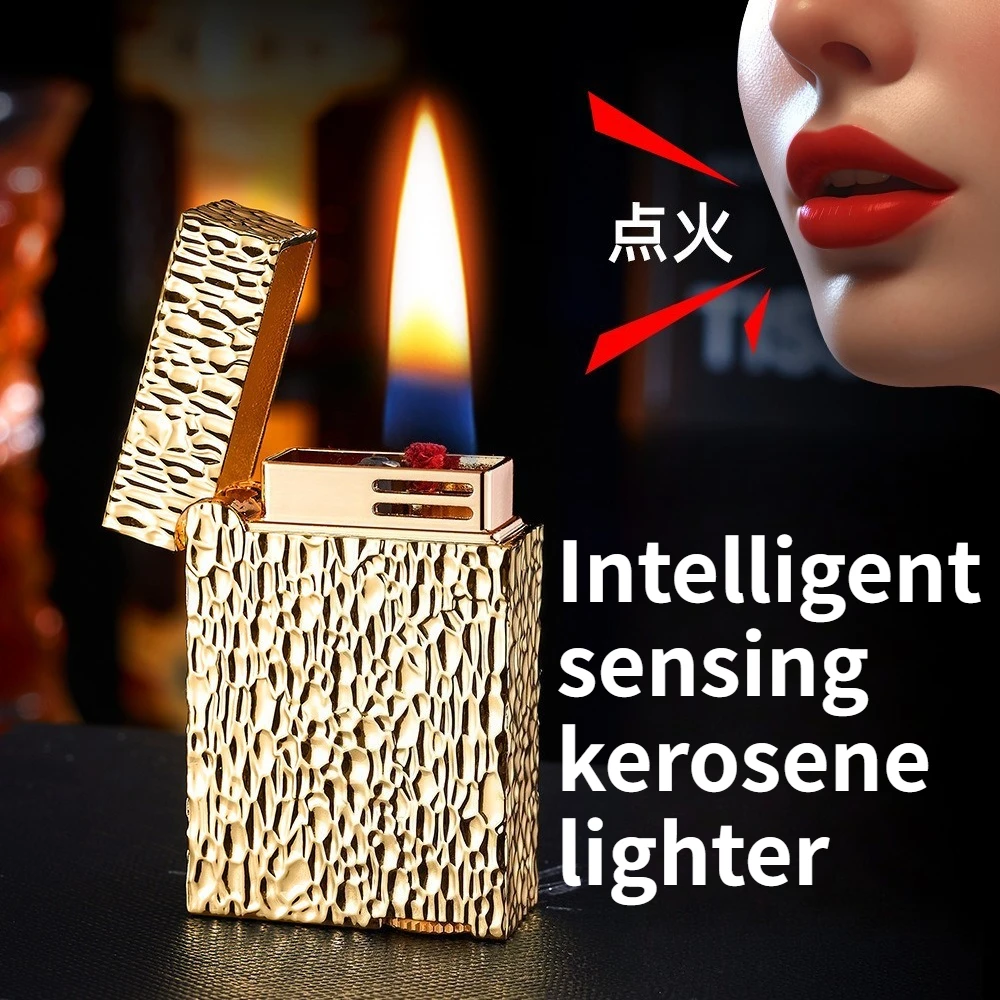 

New Five Sided Voice Controlled Windproof Lighter with Multiple Ignition Methods Oil Electric Hybrid Ignition Machine