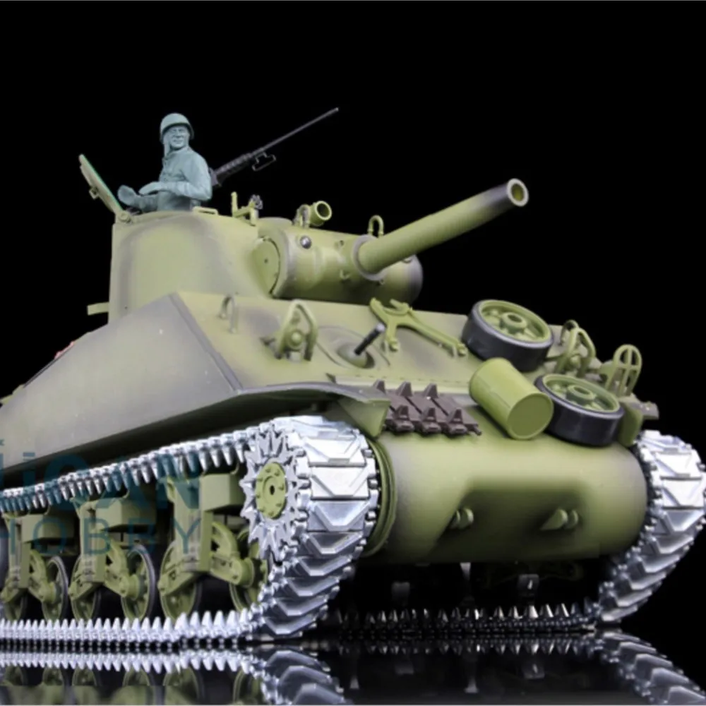HENG LONG 1/16 7,0 actualizado M4A3 Sherman listo para correr RC Tank 3898 pistas de Metal juguetes controlados de Toucan TH17671-SMT8