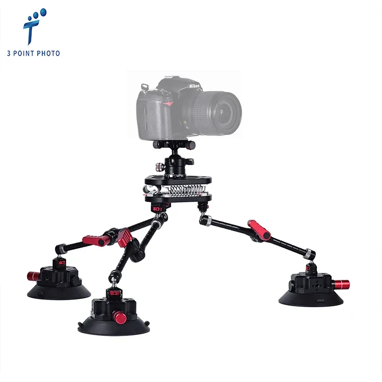 Original Design Steel Wire Shock Absorber Car Mount Strong Suction Cup Mount For DSLR Camera Holder Car Shooting Equipments