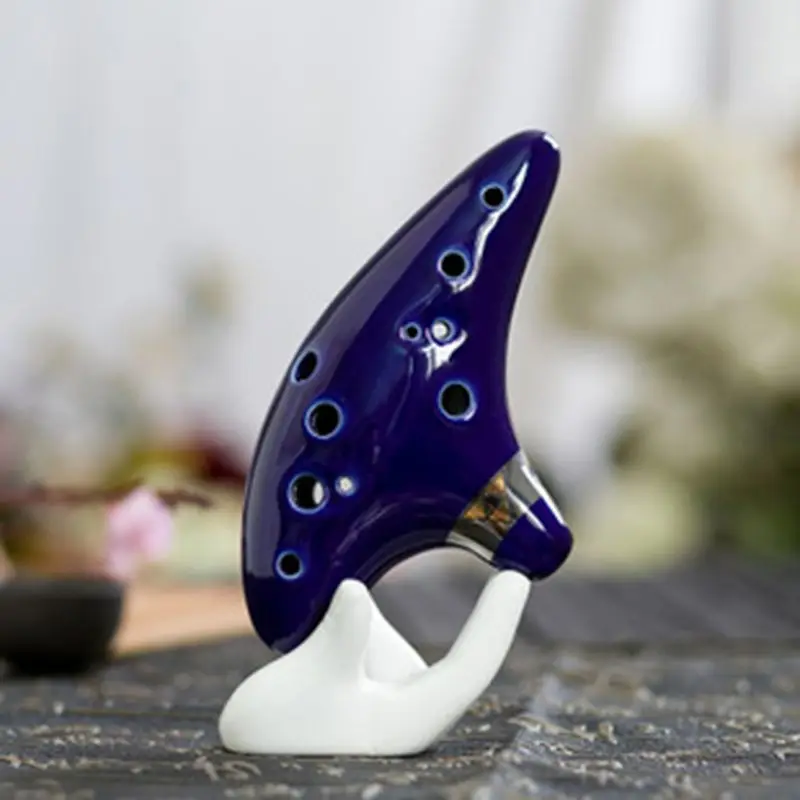 1 Piece White Ceramic Handcrafted Hand Holder Support Stand For 6 Holes/ 12 Holes Ocarina Ceramic Base Finger Drop Shipping