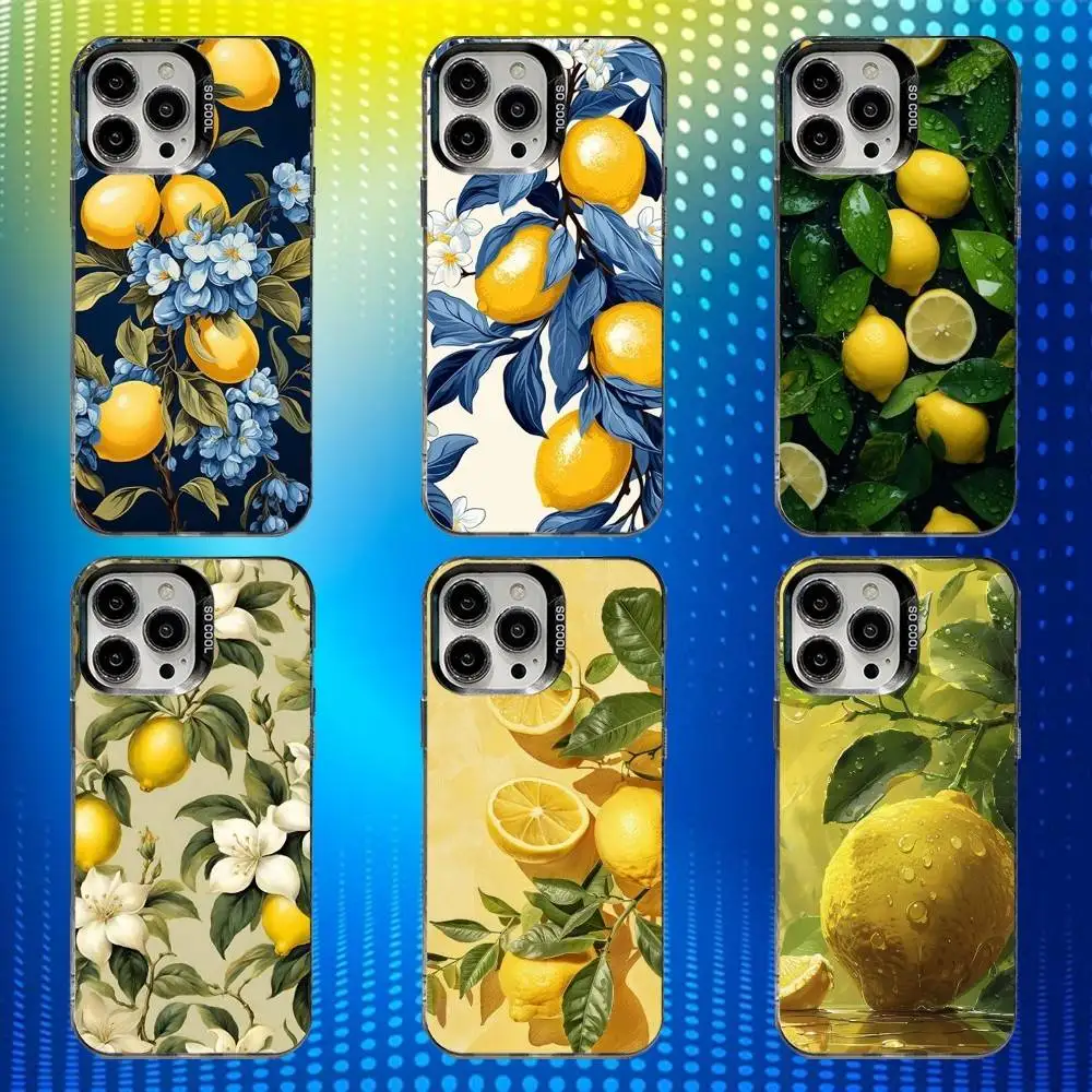 

Fruit lemon Painting Phone Case For iPhone 16,15,14,13,12,11,Mini,Pro,SE,MAX White Matte Shockproof Cover