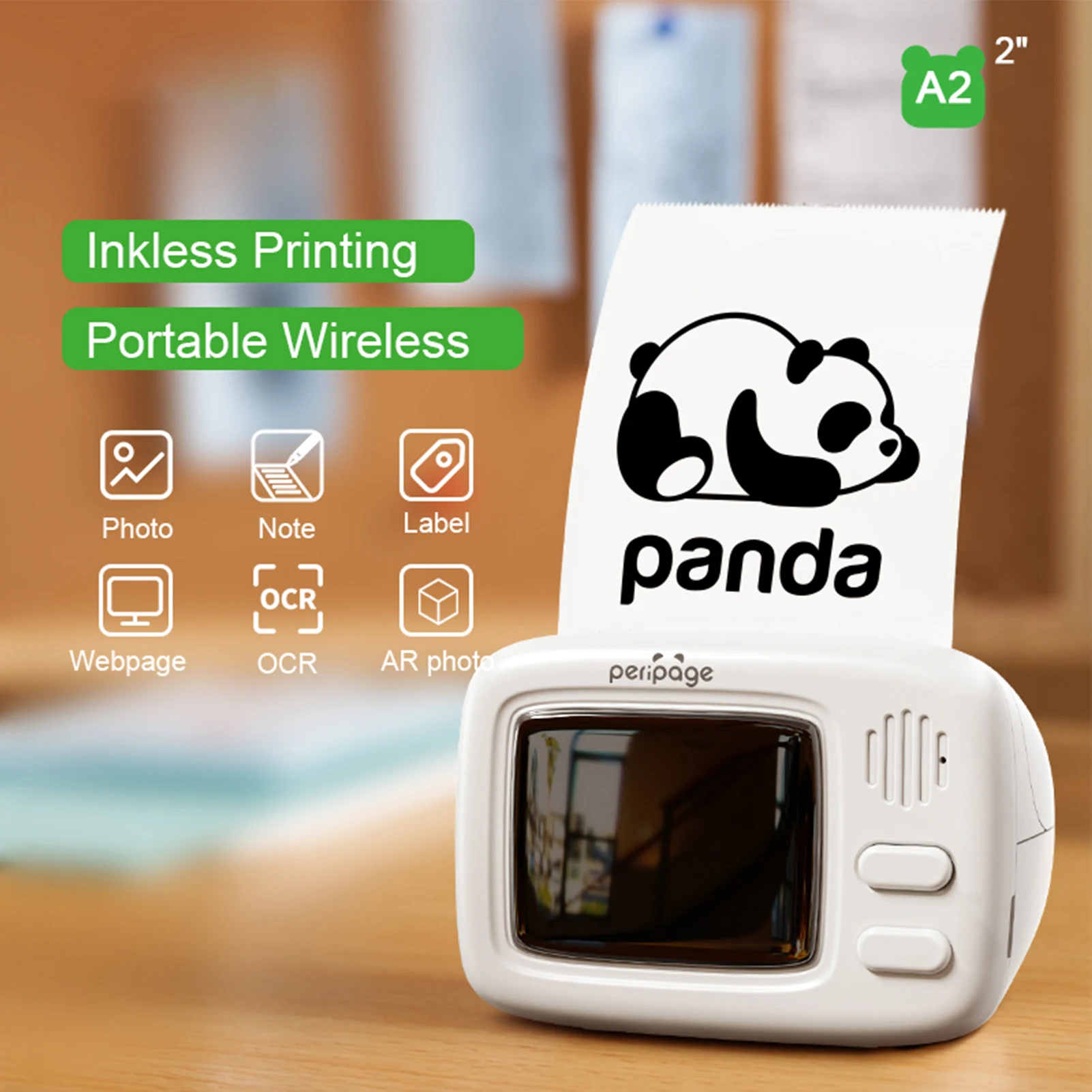 

Peripage A2 Mini Thermal Printer Pocket Label Maker All in One BT Connect Adhesive Tag DIY Date icture Photo Label Memo