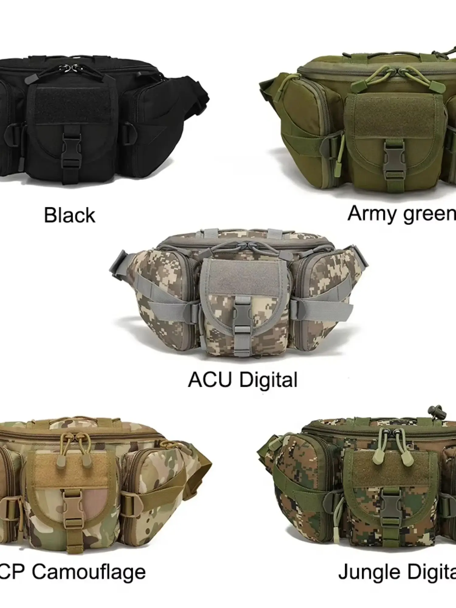 AliExpress NONE Tactical Waist Bag for Men Large Capacity Multi Pocket Nylon Fanny Pack Waterproof Outdoor Sports Hiking Cycling Hip Belt Bag
