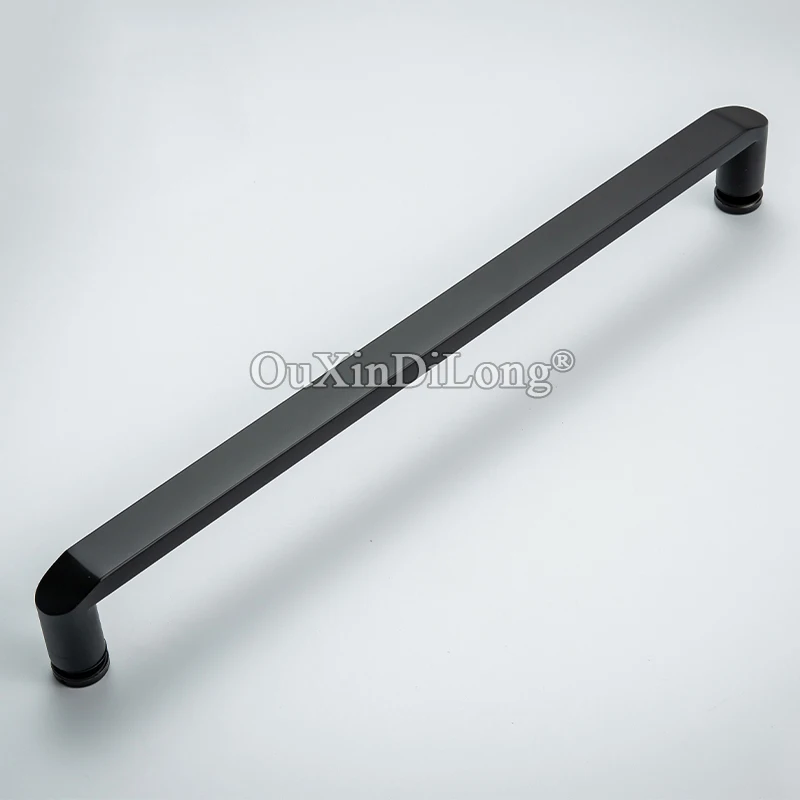 

304 Stainless Steel Bathroom Sliding Door Handles Shower Cabin Single Glass Door Pulls Handles Black Hole Spacing 400/440/480mm