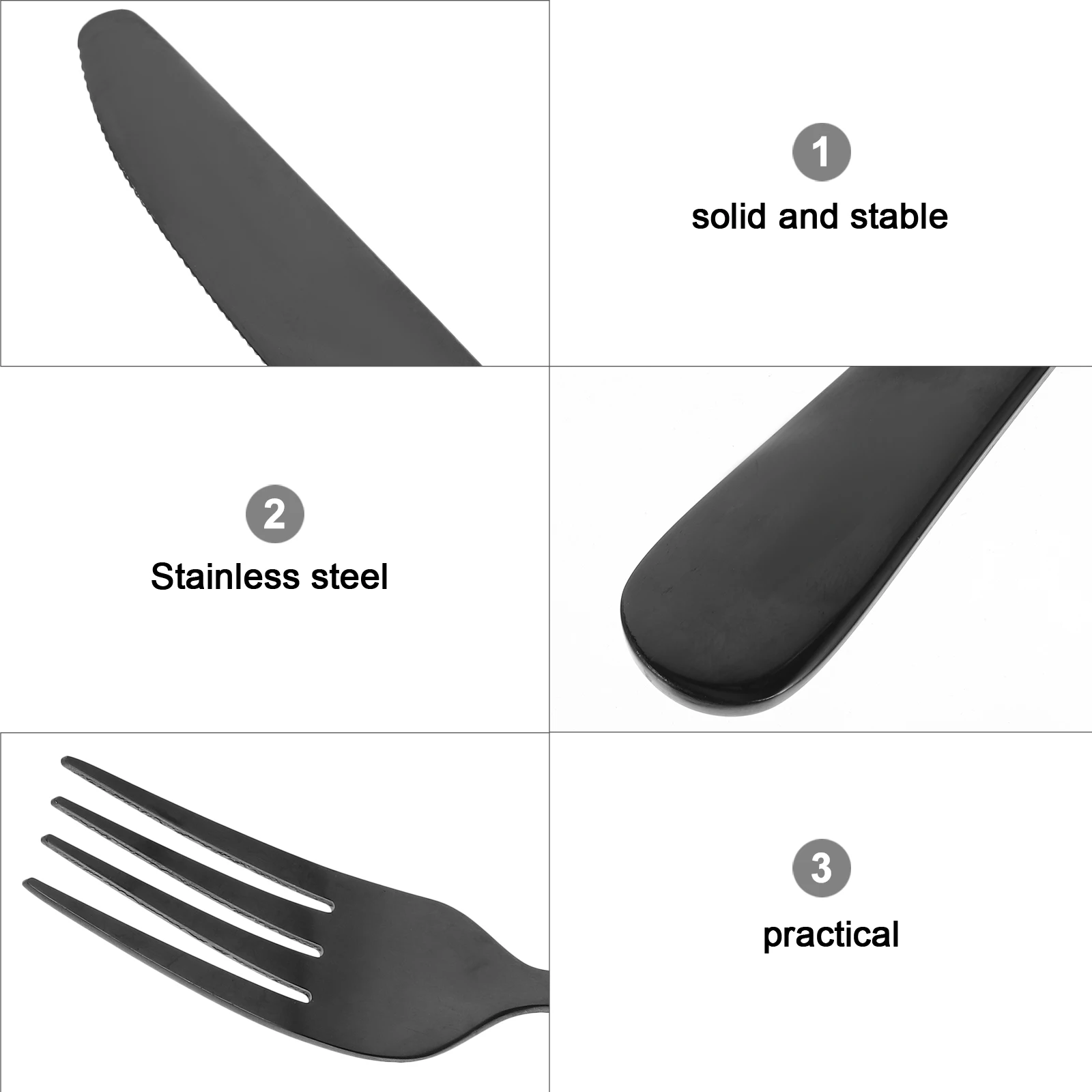 

Portable Cutlery Set 7 Pieces Stainless Steel Fork Spoon Knife Straw Chopsticks Black Outdoor Travel Kitchen Supplies Reusable