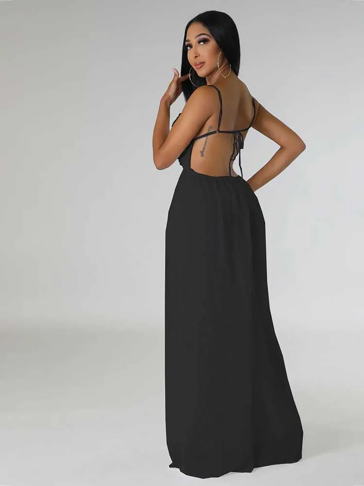 Elegante jumpsuit voor dames, mouwloos, los, casual zomer, damesjumpsuit met broek, V-hals, dunne riem, eendelige jumpsuit