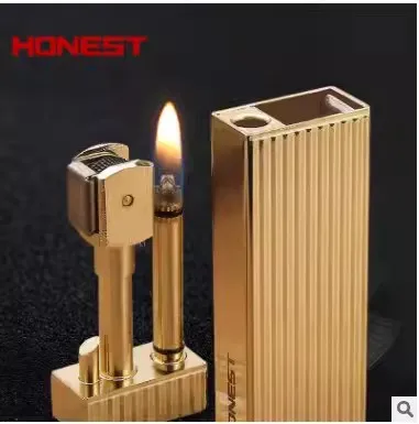 New pure copper lighter legendary pull personality creative grinding wheel oil cotton machine men gift tide