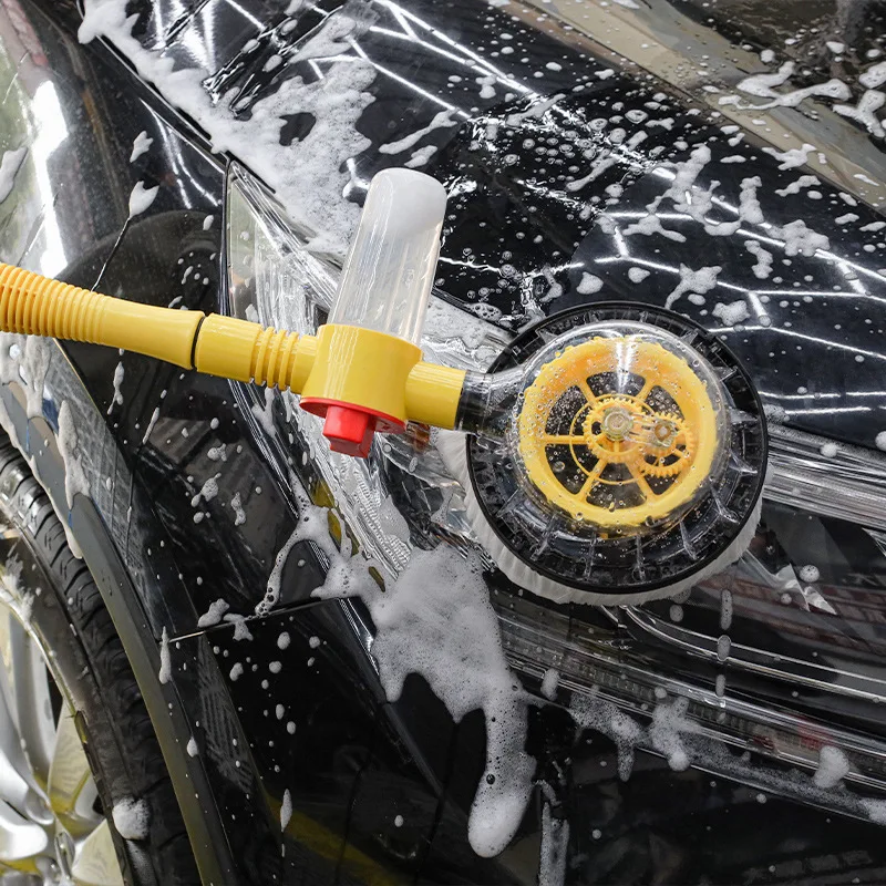 

360° Rotating Car Wash Brush – Adjustable Length, Foam Cannon Compatible, High Pressure Washer Attachment, Auto Rotary Sprayer
