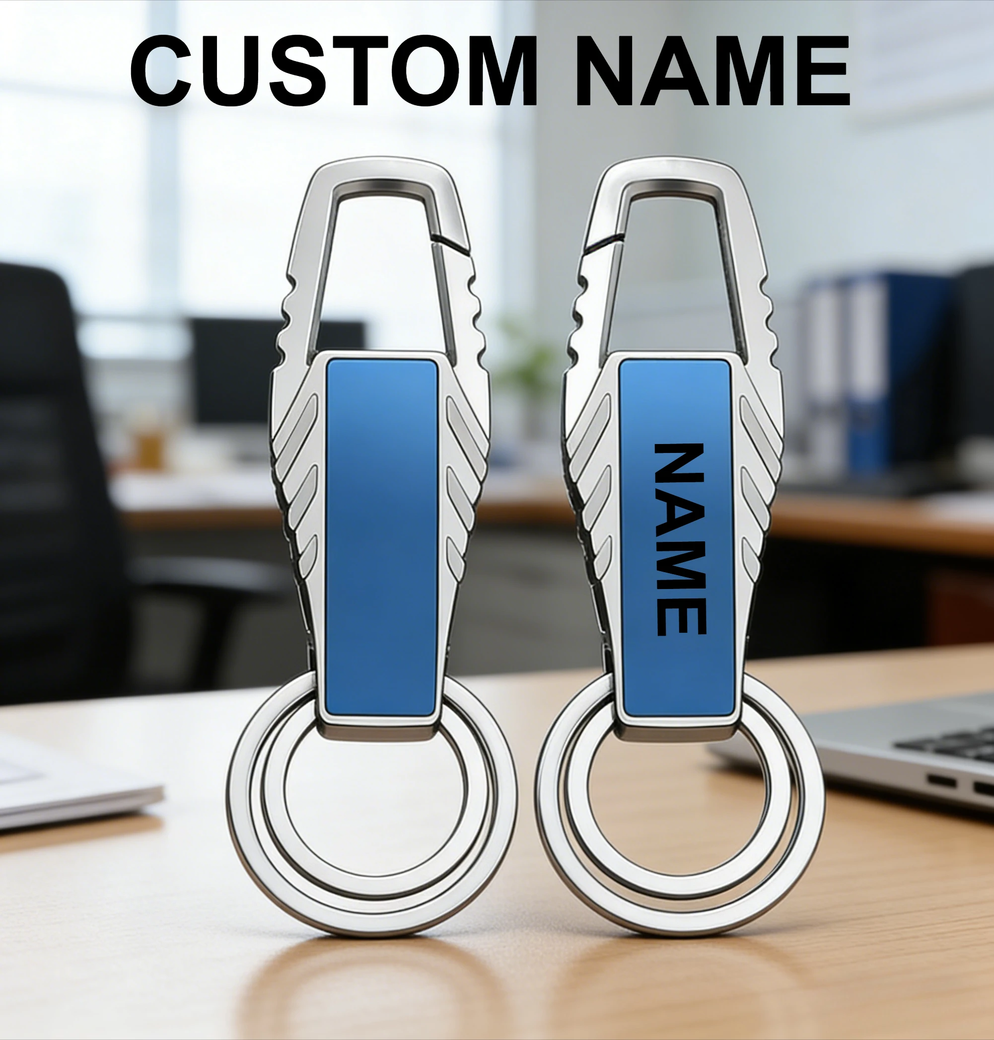 

Creative Personalized Keychain Custom Logo Name Metal Waist Hanging Keyring Laser Inscription Men Women Key Chain Ring Gift