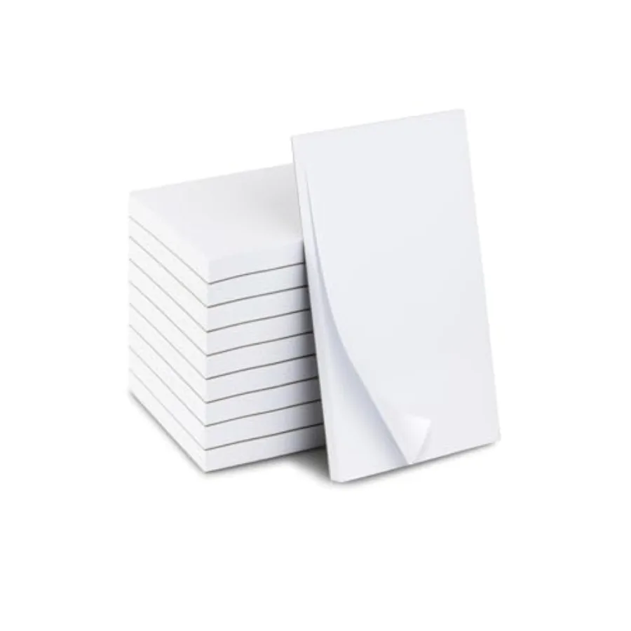 

10 Pack Note Pads 3x5 100 Sheets Per Memo Pad Server Note Pads Scratch Pads for Writing White Blank Notepads in Bulk Small Note