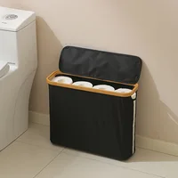 Toilet Paper Storage Basket with Transparent Window and Lid Paper Toys Laundry Storage Organizers for Bathroom Accessories - Image 3