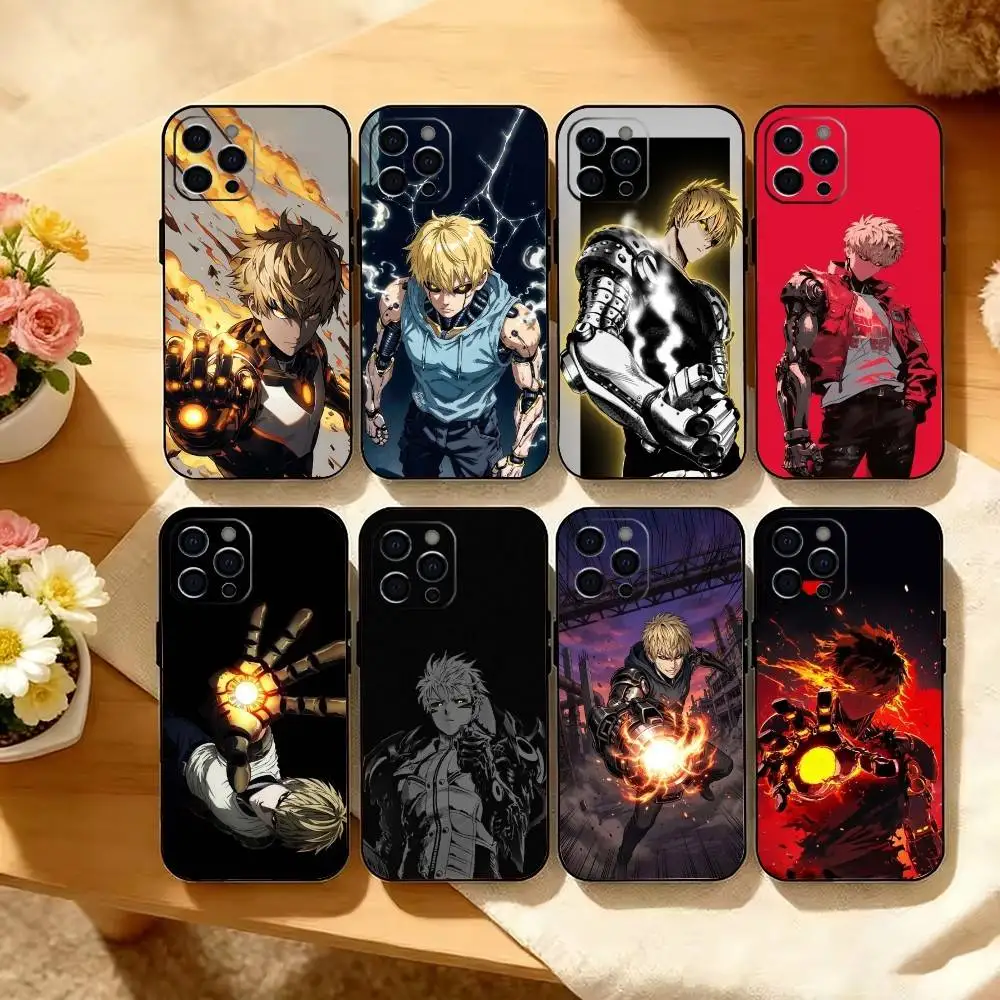 

O-One-Punch M-Man G-Genos Phone Case For iPhone 17, 16,15,14,13,12,11 Plus,Pro Max, Others Soft Black Cover
