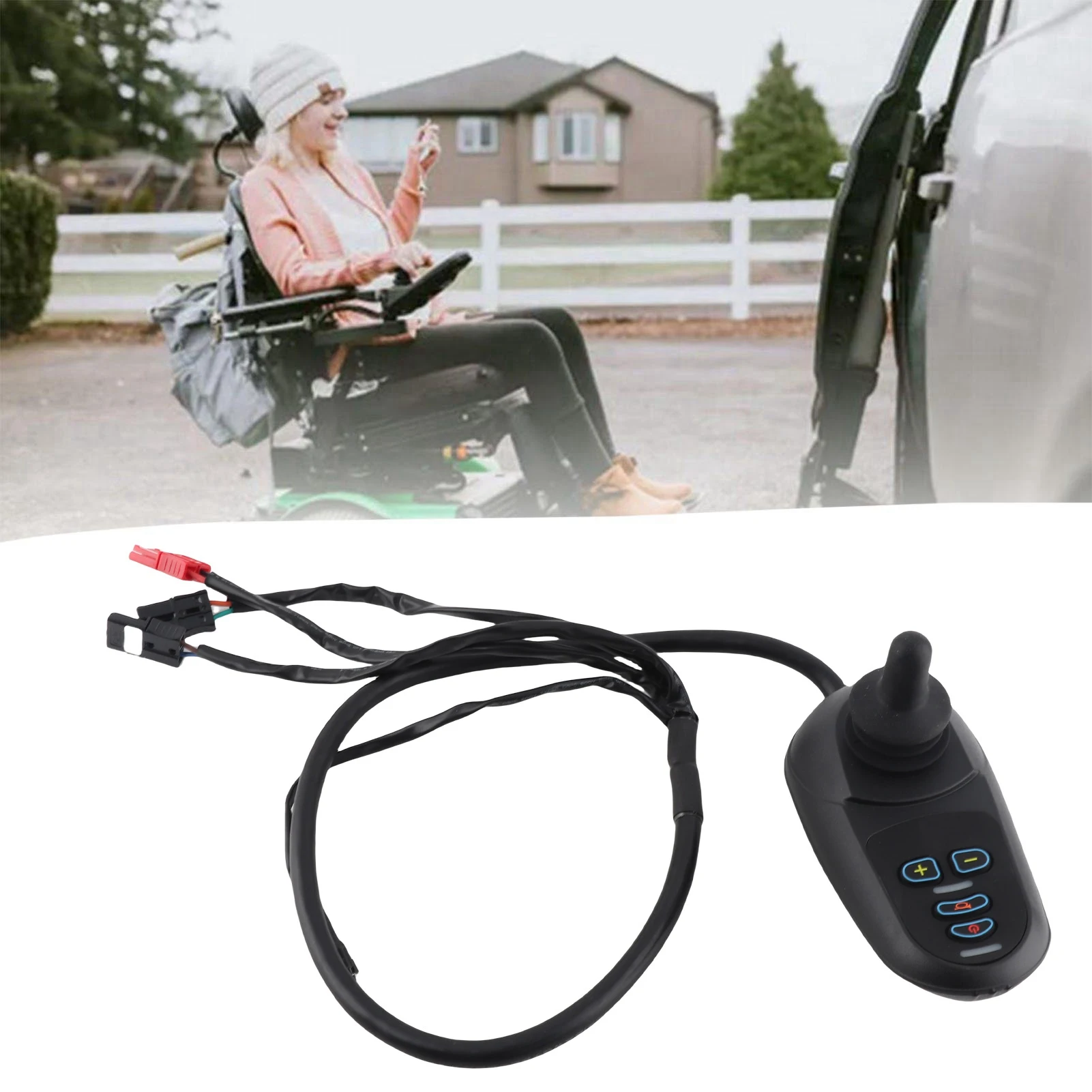 

Electric Wheelchair Power Controller 50A 4 Keys Brush Electric Wheelchair Joystick Controller DC24V