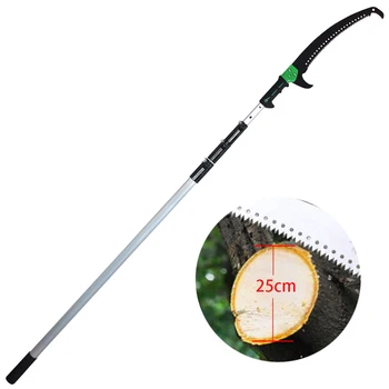18 Feet Extension Pole with Tree Trimming Telescopic Tall Branch Cutter,Fruit Tree Altitude Branches Cutting Tool Hook
