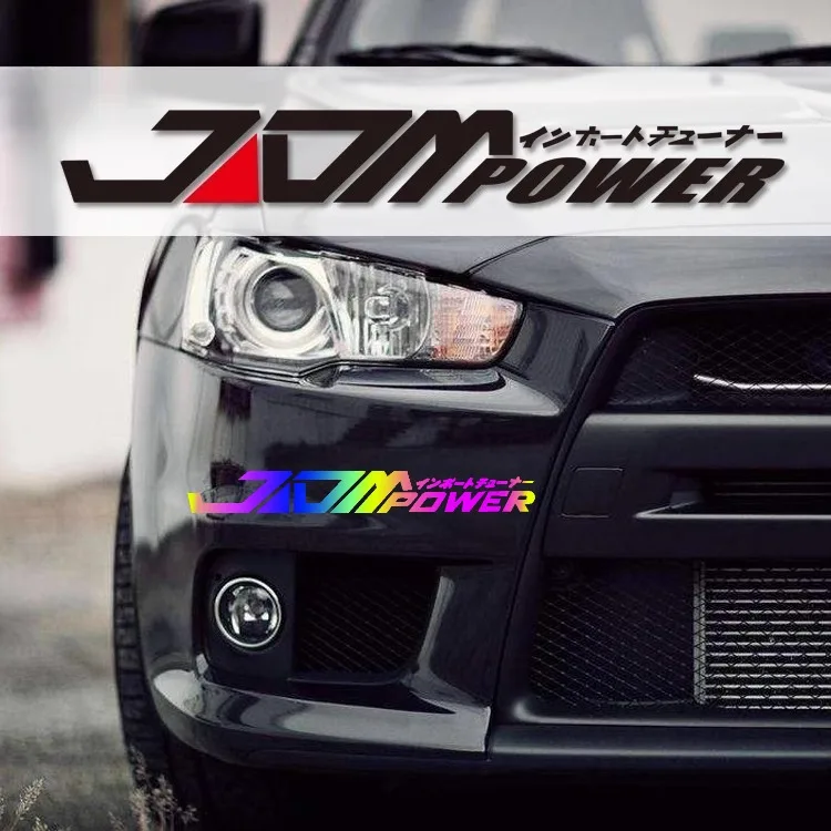 ملصقات JDM POWER للزجاج الأمامي للسيارة، ملصق عاكس من الفينيل مقاوم للماء وغير يتلاشى، شارات تزيين السباق كبيرة الحجم
