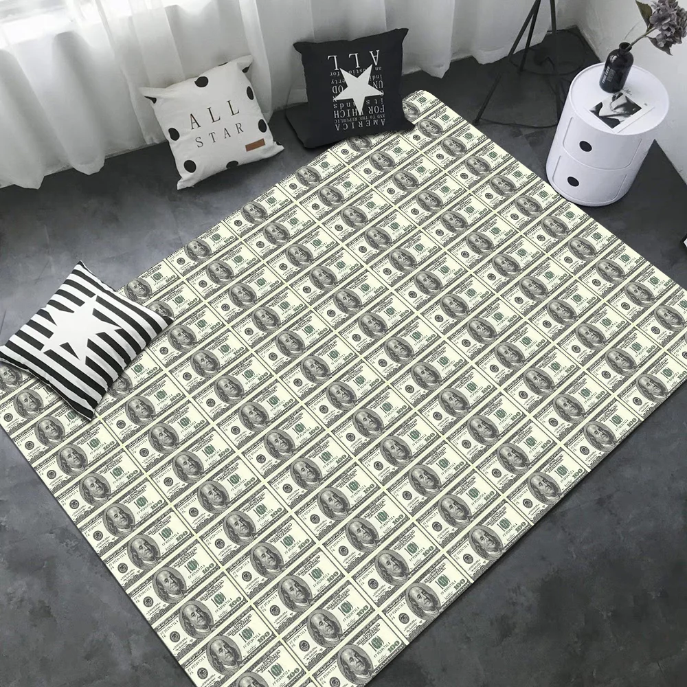 3D Dollar Euro Money Rich Floor Mat Floor Mat Non-Slip Laundry Room Mat Laundry Decor Balcony Child Living Room Bedside Mats