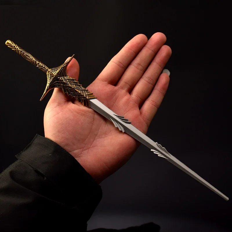 30cm/11.81in Eldenn Peripherals Leda's Long Sword Full Metal Game Weapon Model Sword Katana Desktop Collectible Ornament Boy Toy